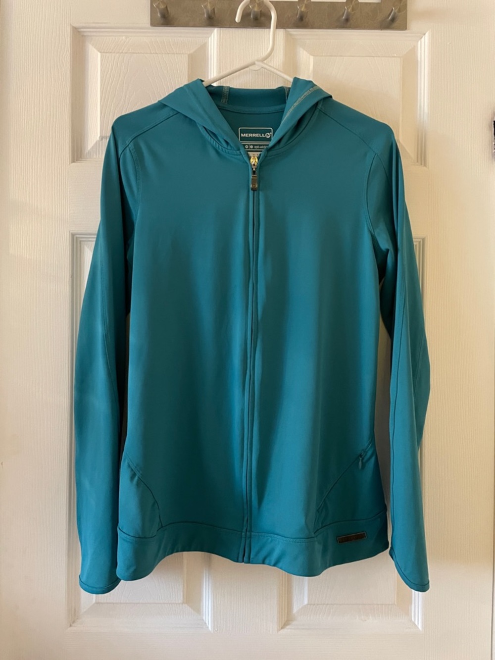Merrell opti wick athletic jacket running hiking teal turquoise